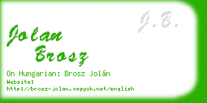 jolan brosz business card
