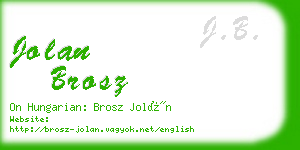 jolan brosz business card